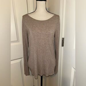 Women's Tan Long Sleeve Top super soft and stretchy